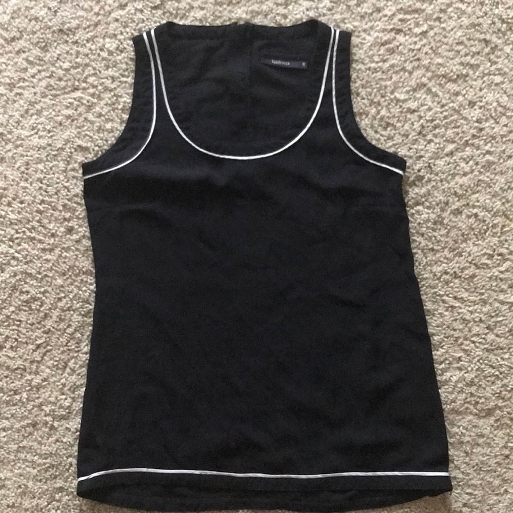 Sleeveless black blouse